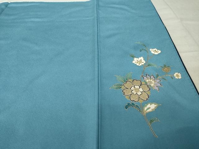 平和屋着物●英王室献上友禅作家　木下勝功　訪問着　更紗花文　暈し染め　金銀彩　ラインストーン　正絹　逸品　AABL2087ck