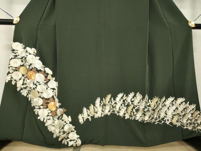 平和屋着物●豪華色留袖　駒刺繍　菊尽くし　金糸　金彩　ますいわ屋扱い　正絹　逸品　AABL2088ck