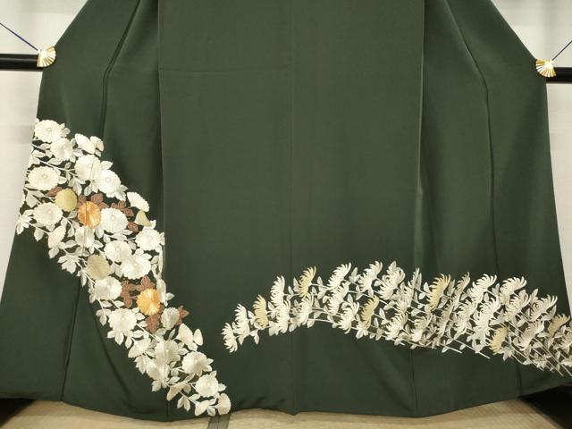 平和屋着物●豪華色留袖　駒刺繍　菊尽くし　金糸　金彩　ますいわ屋扱い　正絹　逸品　AABL2088ck