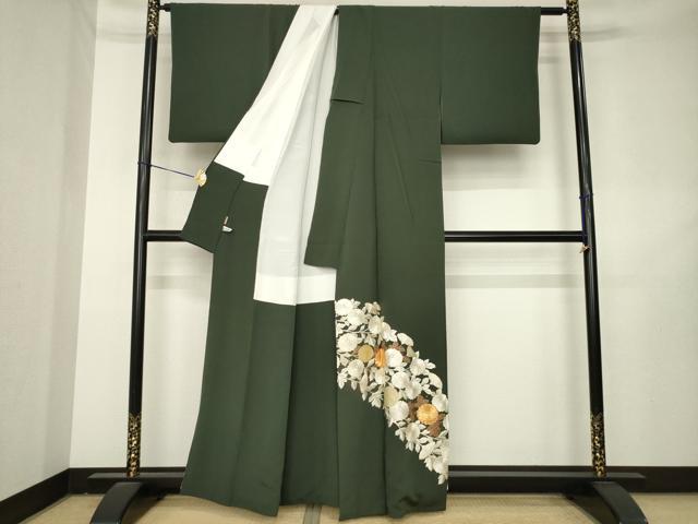 平和屋着物●豪華色留袖　駒刺繍　菊尽くし　金糸　金彩　ますいわ屋扱い　正絹　逸品　AABL2088ck