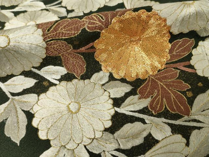 平和屋着物●豪華色留袖　駒刺繍　菊尽くし　金糸　金彩　ますいわ屋扱い　正絹　逸品　AABL2088ck