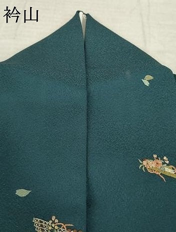 平和屋着物●上質な小紋　総刺繍　花筏文　正絹　逸品　AABL2091ck