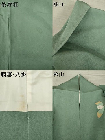 平和屋着物●訪問着　友禅　作家物　枝椿　正絹　逸品　AABL2098ck