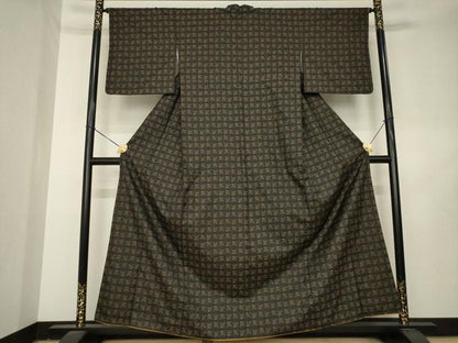 平和屋着物●本場縞大島紬　瓢箪　正絹　逸品　AABL2108ck