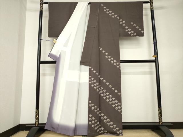 平和屋着物●訪問着　お召地　絞り　青海波　正絹　逸品　未使用　AABL2109ck