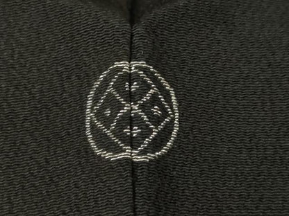 平和屋着物●訪問着　笹竹文　黒地　正絹　逸品　AABL2110ck