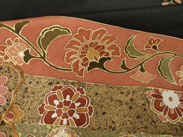 平和屋着物●豪華黒留袖　中国三大刺繍　相良刺繍　駒刺繍　正倉院更紗花文　金彩　正絹　逸品　AABL2112ck