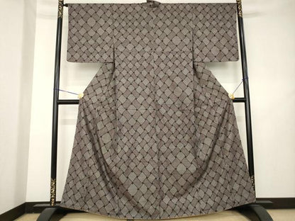平和屋着物●本場大島紬　9マルキ　網目文　正絹　逸品　AABL2116ck