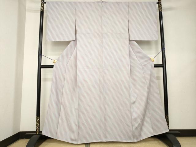 平和屋着物●上質な小紋　作家物　斜縞　正絹　逸品　AABL2120ck