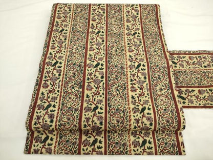 平和屋着物●全通柄九寸名古屋帯　草花間道　正絹　逸品　AABL2124pf