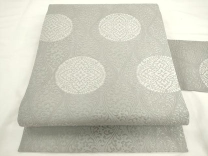 平和屋着物●九寸名古屋帯　唐織　唐裳錦　波立涌藤花丸文　正絹　逸品　AABL2128pf
