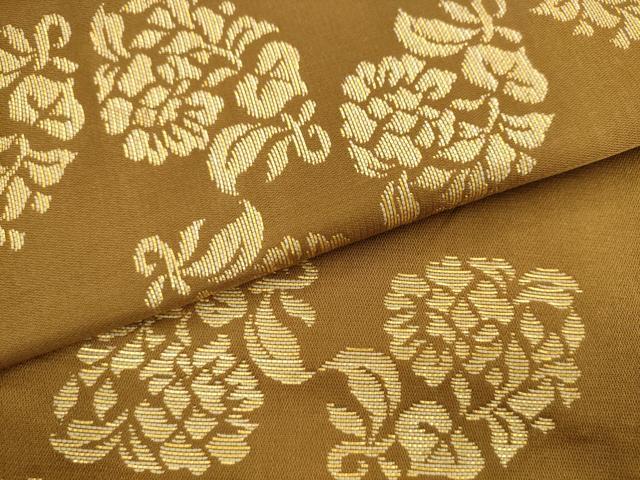 平和屋着物●龍村美術織物　たつむら　九寸名古屋帯　草花文　金糸　正絹　逸品　AABL2132pf