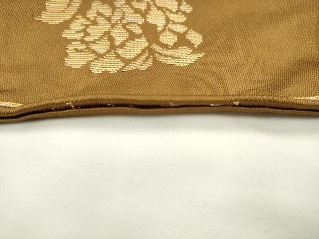 平和屋着物●龍村美術織物　たつむら　九寸名古屋帯　草花文　金糸　正絹　逸品　AABL2132pf