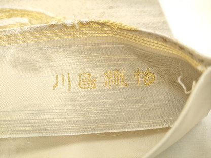 平和屋着物●西陣　川島織物　六通柄　本袋帯　舞蝶花丸文　金銀糸　正絹　逸品　AABL2133pf