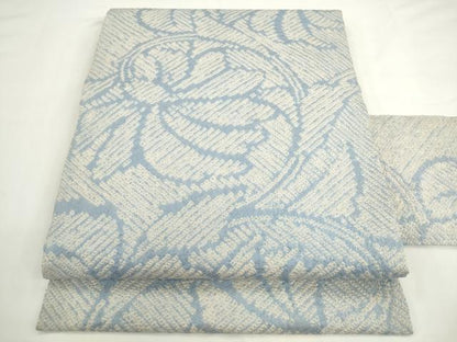 平和屋着物●全通柄九寸名古屋帯　総絞り　草花文　正絹　逸品　AABL2142pf