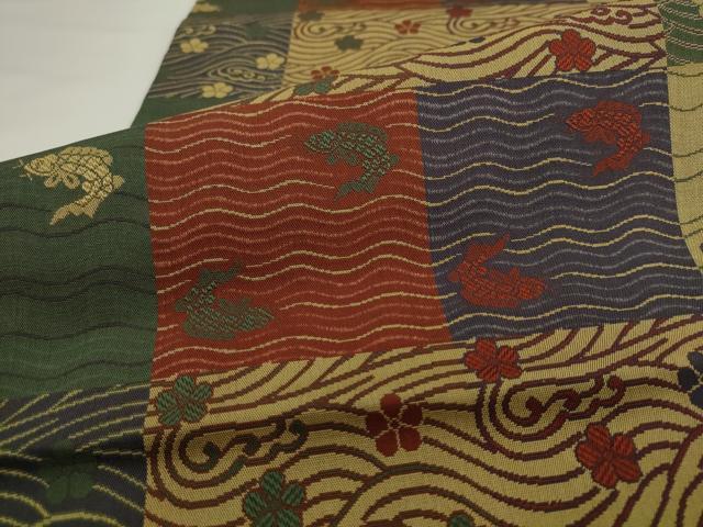 平和屋着物●全通柄九寸名古屋帯　荒磯　正絹　逸品　AABL2144pf
