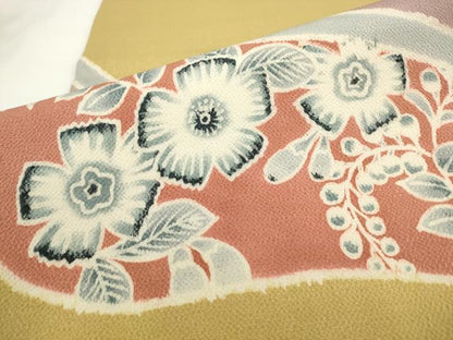 平和屋着物●九寸名古屋帯　辻が花　鬼しぼ縮緬　正絹　逸品　AABL2154pf
