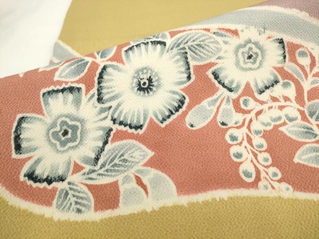 平和屋着物●九寸名古屋帯　辻が花　鬼しぼ縮緬　正絹　逸品　AABL2154pf