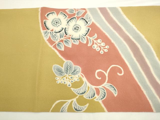 平和屋着物●九寸名古屋帯　辻が花　鬼しぼ縮緬　正絹　逸品　AABL2154pf