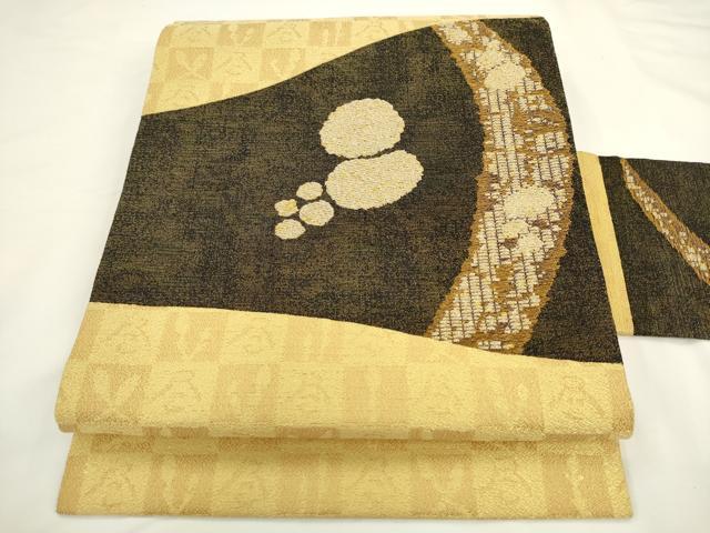 平和屋着物●創業280年　誉田屋源兵衛　九寸名古屋帯　抽象文様　金糸　正絹　逸品　AABL2156pf