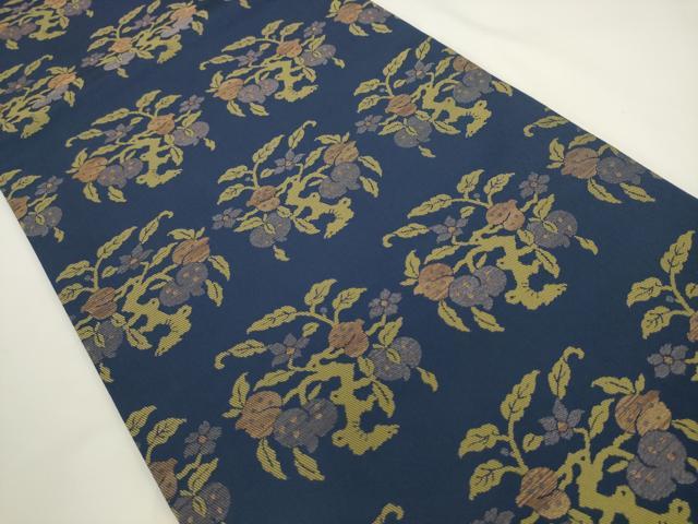 平和屋着物●西陣　川島織物　九寸開き名古屋帯　草花文　正絹　逸品　AABL2157pf