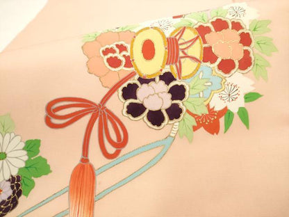 平和屋着物●塩瀬　九寸名古屋帯　花鼓文　金彩　正絹　逸品　AABL2161pf
