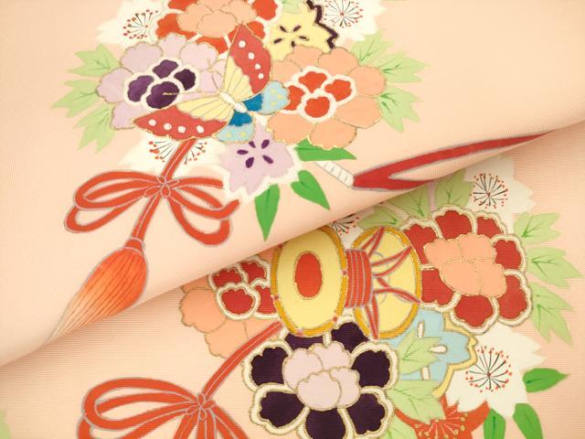 平和屋着物●塩瀬　九寸名古屋帯　花鼓文　金彩　正絹　逸品　AABL2161pf