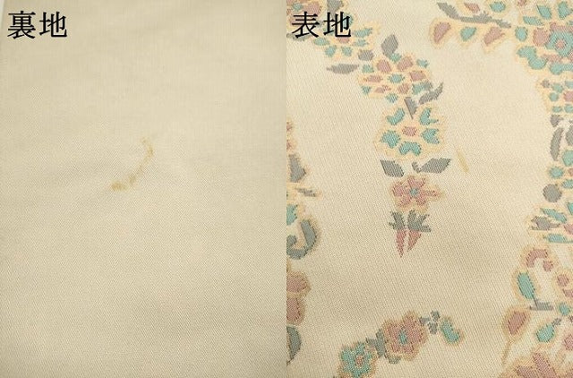 平和屋着物●織物一筋名門　織悦　全通柄　本袋帯　飾花文　金糸　正絹　逸品　AABL2165pf