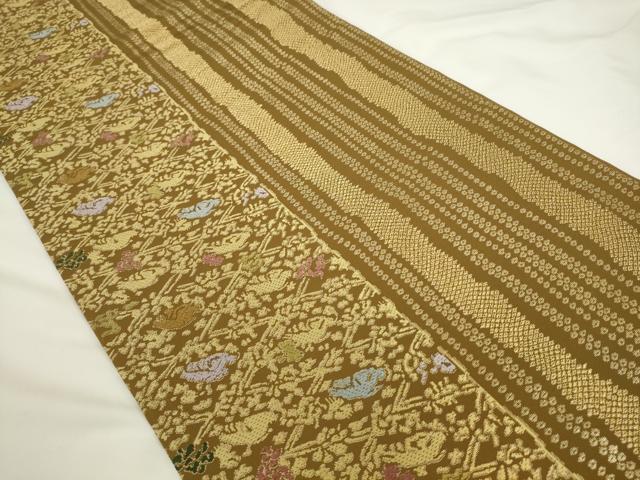 平和屋着物●両面六通柄袋帯　間道　正絹　逸品　AABL2170pf