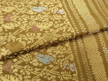 平和屋着物●両面六通柄袋帯　間道　正絹　逸品　AABL2170pf