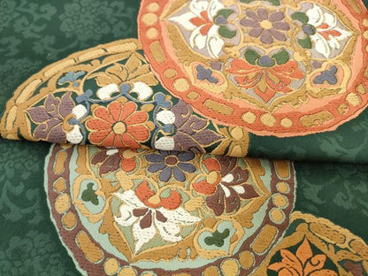 平和屋着物●六通柄袋帯　唐織　織寶　飾花文　正絹　逸品　AABL2171pf