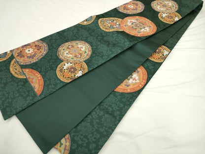 平和屋着物●六通柄袋帯　唐織　織寶　飾花文　正絹　逸品　AABL2171pf
