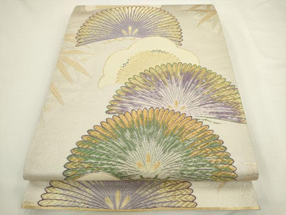 平和屋着物●「美しいキモノ」お馴染みのメーカー　となみ織物　六通柄袋帯　松竹梅　金銀糸　正絹　逸品　AABL2180pf