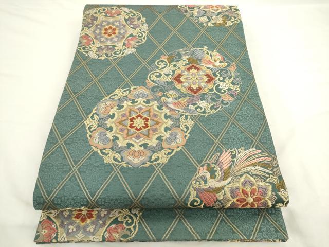 平和屋着物●六通柄袋帯　唐織　鳳凰花文　金糸　正絹　逸品　AABL2192pf