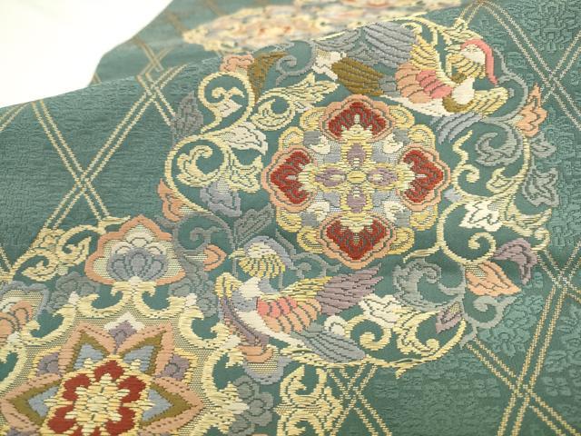 平和屋着物●六通柄袋帯　唐織　鳳凰花文　金糸　正絹　逸品　AABL2192pf