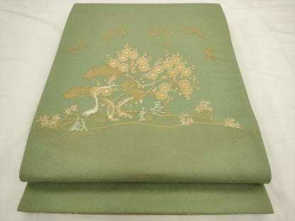 平和屋着物●龍村晋謹製　太鼓柄袋帯　長生殿錦　金銀糸　正絹　逸品　AABL2196pf