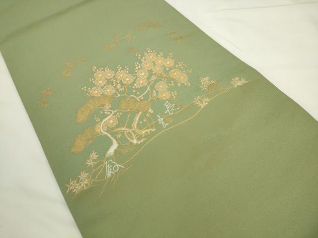 平和屋着物●龍村晋謹製　太鼓柄袋帯　長生殿錦　金銀糸　正絹　逸品　AABL2196pf