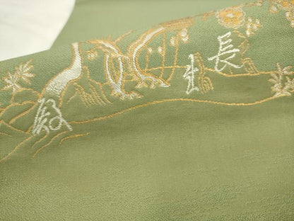 平和屋着物●龍村晋謹製　太鼓柄袋帯　長生殿錦　金銀糸　正絹　逸品　AABL2196pf