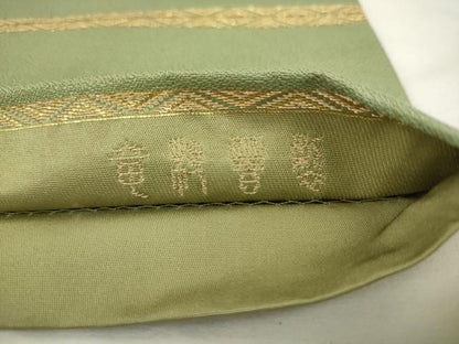 平和屋着物●龍村晋謹製　太鼓柄袋帯　長生殿錦　金銀糸　正絹　逸品　AABL2196pf