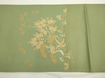 平和屋着物●龍村晋謹製　太鼓柄袋帯　長生殿錦　金銀糸　正絹　逸品　AABL2196pf