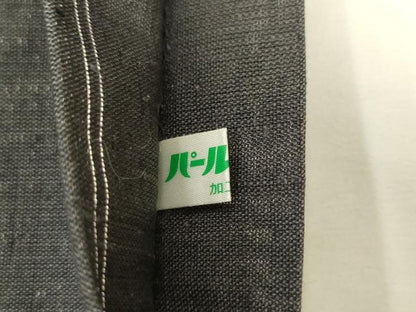 平和屋着物●六通柄袋帯　紬地　草花文　黒地　正絹　逸品　AABL2198pf