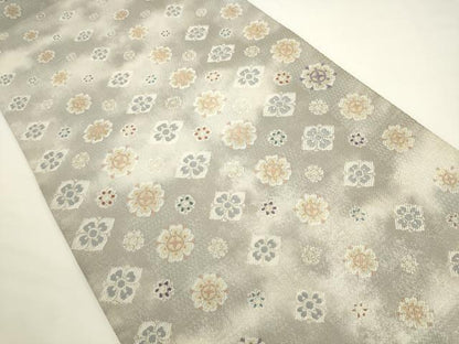 平和屋着物●両面六通柄袋帯　飾花文　金糸　やまと誂製　正絹　逸品　AABL2203pf
