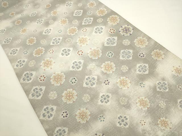 平和屋着物●両面六通柄袋帯　飾花文　金糸　やまと誂製　正絹　逸品　AABL2203pf