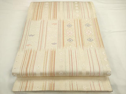 平和屋着物●両面六通柄袋帯　飾花文　金糸　やまと誂製　正絹　逸品　AABL2203pf