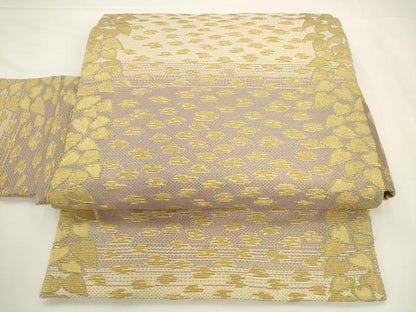 平和屋着物●つけ帯　献上白樺文　金華山織　金糸　正絹　逸品　AABL2212pf