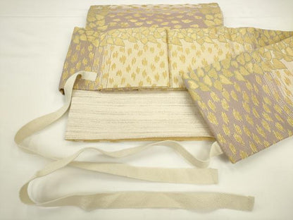 平和屋着物●つけ帯　献上白樺文　金華山織　金糸　正絹　逸品　AABL2212pf