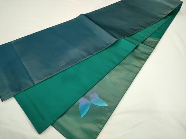 平和屋着物●染色作家　斉藤三才　太鼓柄袋帯　舞蝶文　正絹　逸品　AABL2214pf