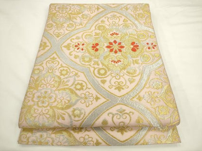 平和屋着物◎六通柄　本袋帯　飾花文　金銀糸　正絹　逸品　AABL2225pf