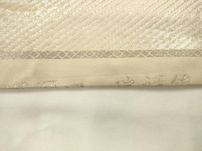 平和屋着物◎丸帯　瑞祥錦　虹彩斜縞文様　金銀糸　正絹　逸品　AABL2226pf