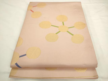 平和屋着物◎全通柄　本袋帯　舞花文　金糸　正絹　逸品　AABL2230pf